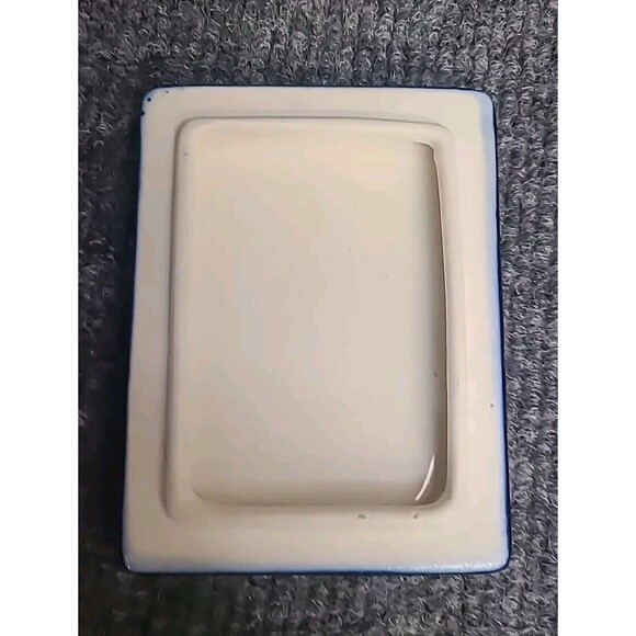 Ceramic Individual 4-Ashtray Box w/Lid Cobalt Blue Japan Antique - Picture 7 of 11